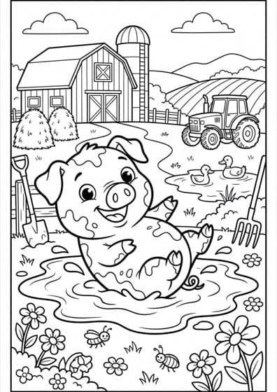 Pig coloring page